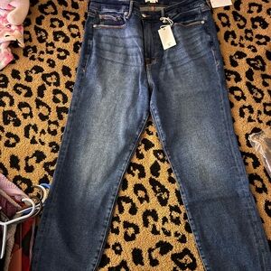 Good American Dark Blue Straight Leg Jeans